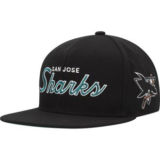 Mitchell & Ness Mens Mitchell & Ness Black San Jose Sharks Core Team Script 2.0 Snapback Hat at Nordstrom