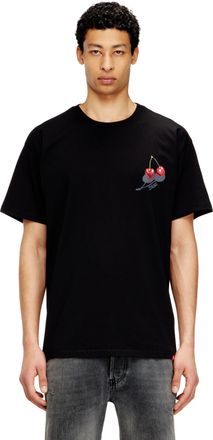 Diesel Cotton T-shirt with cherry graphic - T-Shirts - Unisex - Black