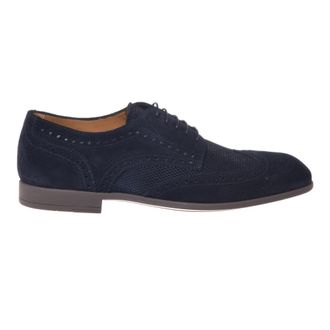 Baldinini Printed Suede Lace-Up - Heren - Nette schoenen - Blauw - 41 EU - Leer - Schoenen