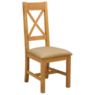vidaXL Silla De Comedor 2 Uds. Madera De Roble S&oacute;lido Beige Vidaxl