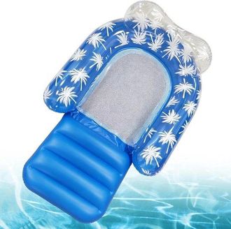 OEM Balsa Hinchable - Colch&oacute;n De Aire Y Flotador - Flotaci&oacute;n Relajada - Con Soporte Para Piernas - 130x85 Cm - Azul