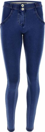 Freddy Leggings FREDDY Leggings WRUP1RC002ORG, Damen, Gr. XL, EURO, blau (schwarz jeans, gelb seams), Obermaterial: 84% Baumwolle CO. 16% Elasthan EL., Hosen