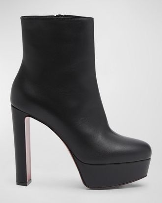 Christian Louboutin 130mm Loo Leather Platform Booties