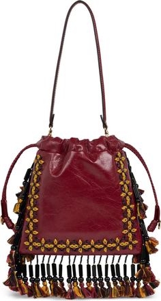 Etro Small Kalispera leather bucket bag - Red