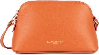 Lancaster Oranje Rits Half Maan Tas - Dames - Schoudertassen - Oranje - ONE Size - Leer - Tassen