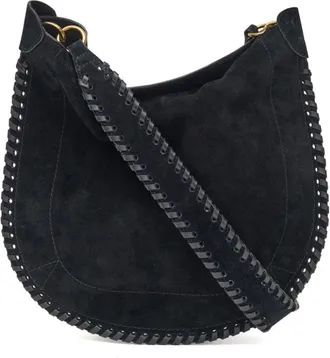 Isabel Marant Oskan Soft shoulder bag - women - Calf Suede/Calf Leather/Cotton - One Size - Black