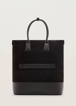 Mango Borsa stile bowling 100% pelle marrone - Uomo - Taglia unica - MANGO MAN