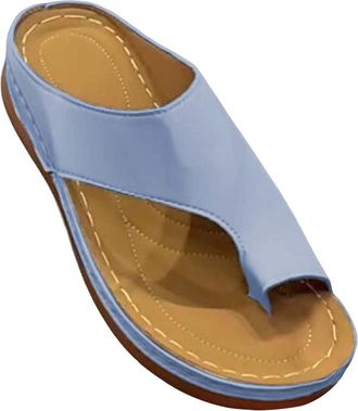 Generic Womens Mules with Heel Flip Flop, Womens Platform Toe Separator Sandals, Non-Slip Slippers, Wedge Sandals, Summer Slippers, Wedge Heel Summer Shoes, B