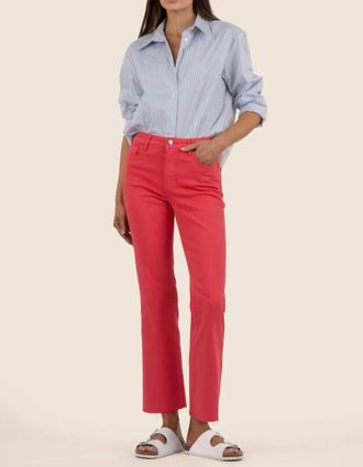 Kut from the Kloth High Rise Kelsey Ankle Pant In Strawberry