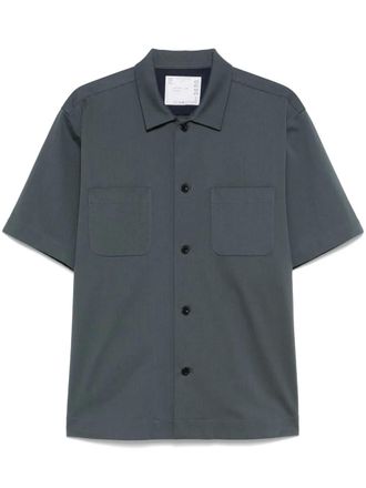 sacai cotton shirt - men - Cupro/Cotton - 3 - Grey