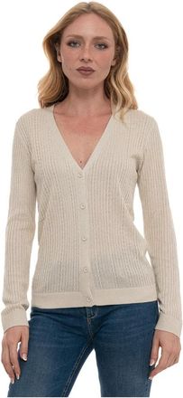 Liu Jo Lange cardigan - Dames - Vesten - Beige - S - Polyester - Truien & Vesten