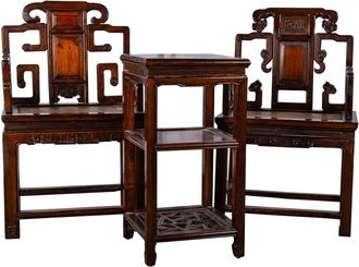 Wanderlust Deco Wanderlust Deco - Set Mesa Y 2 Sillas De Madera Color Caf&eacute; 40x40x75/55x45x95