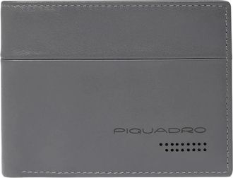 Piquadro Mena S Wallet - Heren - Portefeuilles - Grijs - ONE Size - Leer - Accessoires
