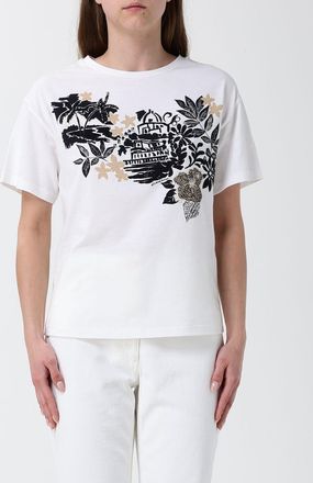 Ermanno Scervino T-shirts in cotone stampata con strass