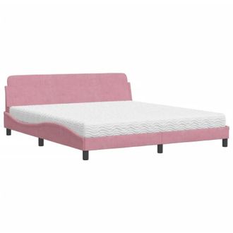vidaXL Vidaxl - Cama Con Colch&oacute;n Terciopelo Rosa 180x200 Cm