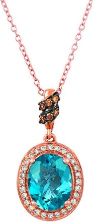 Le Vian 14K Rose Gold 2.05 Ct. Tw. Diamond & London Blue Topaz Pendant