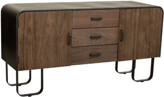 Wanderlust Deco Aparador de madera y metal negro 145x47x76.5h cm