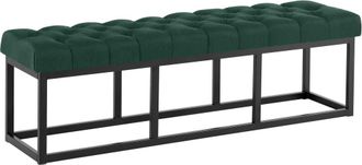 Clp Banco con patas de metal y asiento en tela verde