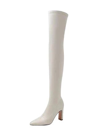 Generic Womens Pointed Toe High Heels Stretch Long Boots Elegant Dating Over-The-Knee Boots