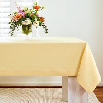 Solino Home Linen Tablecloth for Dining Table, Holiday and Everyday Dining Table Decor - Fete in Golden Straw at Nordstrom, Size X-Small