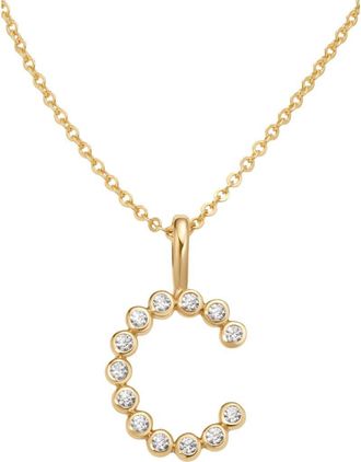 Made by Mary CZ Poppy Initial Necklace in Gold Vermeil Initial C at Nordstrom