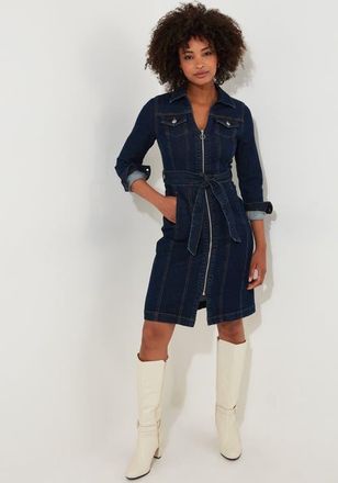 Joe Browns Belted Stretch Denim Dress in Dark Blue at Nordstrom, Size 24