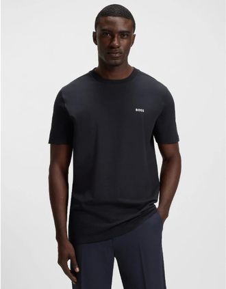 HUGO BOSS Mens Contrast Logo T-Shirt - Navy - Size: 44