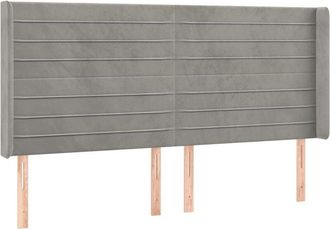 vidaXL Cabecero Con Led De Terciopelo Gris Claro 183x16x118/128 Cm Vidaxl