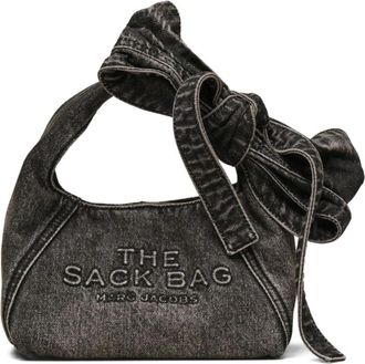 Marc Jacobs Cross Body Bags, female, Black, Size: ONE SIZE The Bow Denim Mini Sack Bag