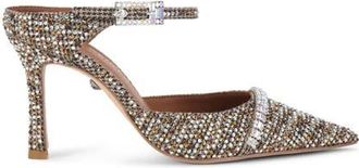 Kurt Geiger Embellished Pointed Toe Ankle Strap Pump in Beige at Nordstrom, Size 6.5Us