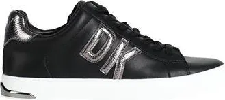 DKNY Abeni Sneaker Low Tops for Women in Black and Gunmetal Textured Leather