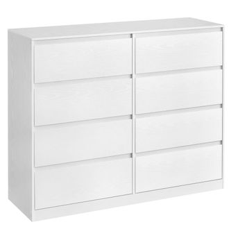 Vasagle C&oacute;moda de 8 cajones para dormitorio de color blanco
