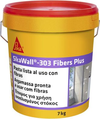 Sika Sika - Wall-303 Fibers Plus, Masilla Acrylica Lista Para Usar Fibra De Vidrio, Blanco, 7 Kg