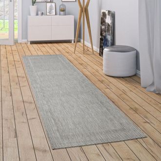 Paco Home Paco Home Alfombra Exterior Interior Alfombra Cocina Monocolor Dise&ntilde;o Sisal Ribete Gris 200x280 Cm