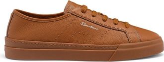 Santoni Double Buckle Sneaker - Heren - Sneakers - Bruin - 44 EU - Leer - Schoenen