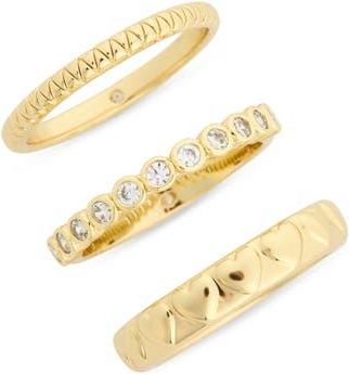 Covet Set of Three Romantic Ring Set in Gold at Nordstrom Rack, Size 9