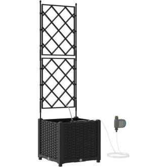 vidaXL Jardineras Negro 40 X 40 X 142 Cm Acero Vidaxl