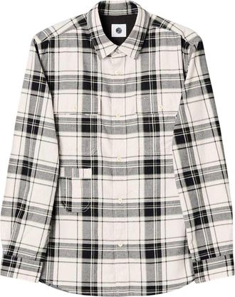 Pretty Green Herenoverhemd met ruitjespatroon van Woolwich (Steen)