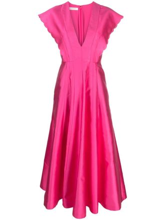 Philosophy di Lorenzo Serafini Radzmir scallop-edge midi dress - women - Polyester/Polyester - 40 - Pink