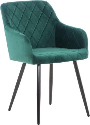 Clp Silla con patas de metal y asiento en Terciopelo Verde