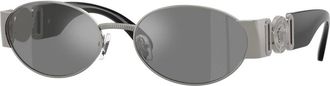 Versace Ve2299 Ovale Zonnebril - Heren - Accessoires - Grijs - Maat: 56 MM