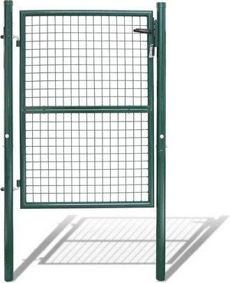 Vingo Swanew Cancello da giardino in rete. acciaio zincato. recinzione con serratura. cancello 125 x 100 cm. verde