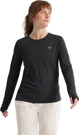 Arc'teryx Sunna Crew Long Sleeve Womens Clothing Black : MD, Polyester