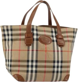 Burberry Pre-owned Tote Bags, female, Beige, Size: ONE SIZE Pre-owned Canvas Hand Bag