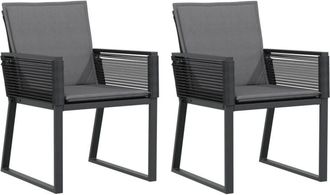 vidaXL Sillones De Jard&iacute;n Con Cojines 2 Uds Rat&aacute;n Sint&eacute;tico Negro Vidaxl
