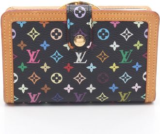 Louis Vuitton Black Noir Monogram Multicolore Leather Pvc Wallet (Bi-Fold) (Pre-Owned)