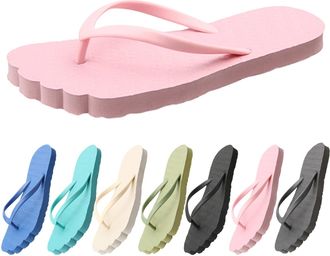 Generic Womens Flip Flops Lightweight Toe Separator Casual Flat Slippers Shower Slippers Non-Slip Bathing Shoes Casual Beach Women Slippers Outdoor Swimming P