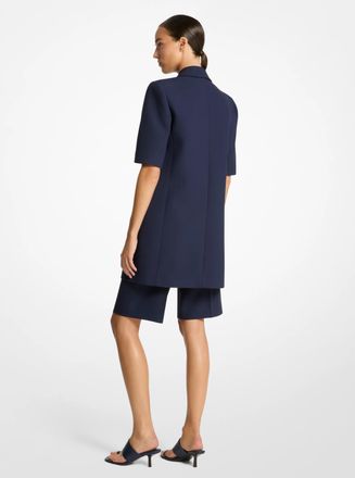 Michael Kors Double Crepe Sabl&eacute; Short-Sleeve Boyfriend Blazer
