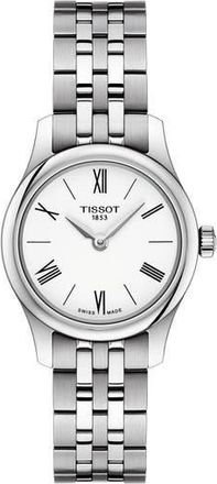 Tissot Tradition 5.5 Lady Round Bracelet Watch, 25mm in Silver/White/Silver at Nordstrom Rack
