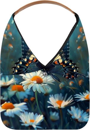 Generic Butterflies Daisies Flower (10) Reusable Lightweight Grocery Bags - Foldable Into Compact Pouch, Washable & Sturdy, Multipurpose for Shopping and Trav